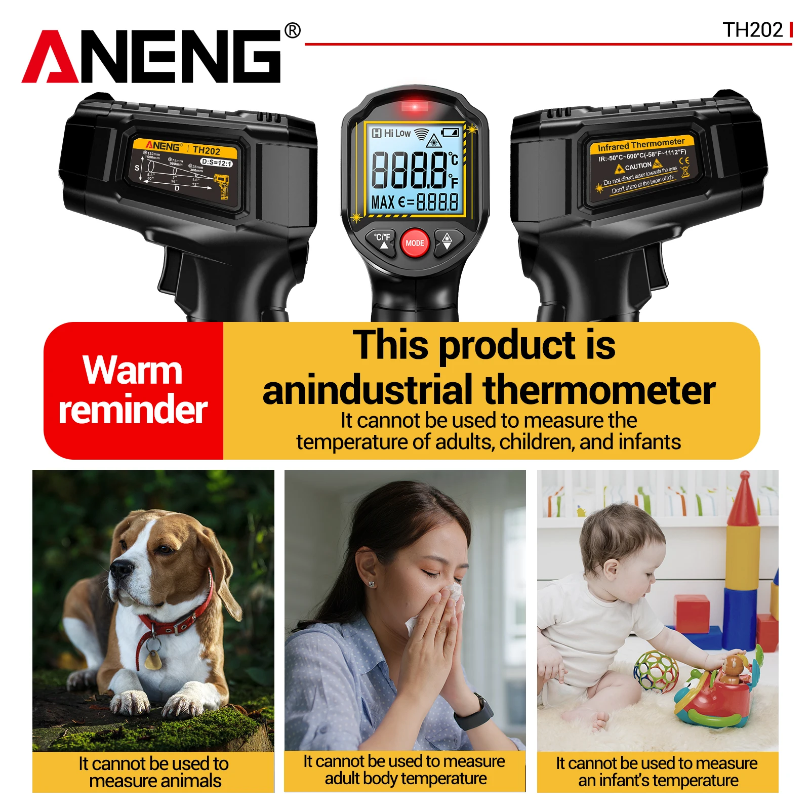 Thermomètre laser ANENG TH202  - Industrial Laser Pen avis et prix